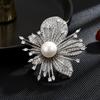 Novo estilo coreano indústria pesada de zircão orquídea broche high-end moda clássica corsage flor pino acessórios terno feminino