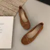 Zapatos de Mujer Retro Franceses con Lazo Boca Baja 2026 Otoño Nuevos Zapatos de Mujer Suela Plana Slip-on Bailarinas
