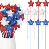 Al por mayor transfronterizo Estrella Roja Blanca Azul de Cinco Puntas Rama de Corte Flor Nacional Americana del Día de la Independencia Rama Festiva Celebración Fiesta en Casa Decoración Transfronterizo