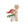 Broche de boneco de neve de Natal transfronteiriço europeu e americano High-end Sense Personality Creative Diamond Enamel Corpete Pin Mulheres