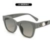Nuevo Estilo Estilo Fragante Camelia Perla Retro Celebridad de Internet Gafas de Sol para Transmisión en Vivo Exquisitas Gafas de Sol Ojo de Gato Sentido de Gama Alta para Mujer