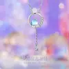 Collar con Colgante de Luna Estrella Fugaz S925 Plata de Ley para Mujer con Piedra Lunar, Cadena para Clavícula de Lujo Ligero Fresco y Dulce de Gama Alta