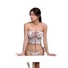 Lindo Bikini sin Tirantes con Estampado de Fresas para Mujer Verano 2026 Nuevo Estilo Puro Deseo con Cordón Dos Piezas Traje de Baño Adelgazante que Disimula el Vientre
