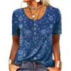 Ropa de Mujer Transfronteriza Europea y Americana Nueva de Primavera y Verano Estación Independiente Temu Camiseta de Manga Corta de Moda Estilo Étnico con Estampado Wish para Mujer