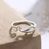 Anillo de Ballena Pequeña Abierta Chapado en Plata Joyería de Moda para Mujer Anillo de Personalidad Simple y Moderno Anillo de Estudiante Anillo Creativo de Animal