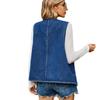 Chaleco Vaquero Nuevo Transfronterizo Europeo y Americano Amazon Chaleco de Hombro Cintura Moda Botón Amor Tendencia Vaquero Chaleco sin Mangas para Mujer