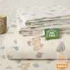 Lençol de Cama de Gaze Dupla Classe A Peça Única para Dormitório Estudantil, Conjunto de Capa de Edredom Estampada e Fronha de Três Peças para Cama de Solteiro/Casal, Não Algodão Algodão Puro 3