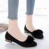 Zapatos de felpa para mujer, otoño e invierno 2020, nuevos zapatos planos puntiagudos de estilo coreano con forro polar, zapatos de algodón Tods