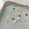 Manicura Joyería de Diamante Mismo Estilo del Pequeño Libro Rojo Super Brillante Lujo Rico Familia Oro Largo Octogonal Fondo Plano Cristal Accesorios de Manicura Diamante