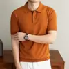 Verão 2026 Nova Camisa Polo Masculina Jovem Gola Reversível Manga Curta Cor Sólida Casual de Negócios Versátil Tendência Top