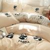 Estilo Ins Toalha de Algodão Puro Bordada Roupa de Cama Conjunto de Quatro Peças 100% Algodão Roupa de Cama Infantil Capa de Edredom Lençóis Conjunto de Três Peças com Elástico