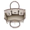 Bolso de piel de pitón platino para mujer, color original, informal, moderno, 25, de piel auténtica, combinable con todo.