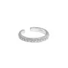 Versión coreana de diseño nicho INS minimalista versátil patrón de onda retorcida de cuentas redondas anillo abierto de plata de ley S925 para mujer