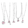 Luz colgante de corazón geométrico dulce rosa palo cadena de clavícula de circón de lujo versátil exquisita Saturno diseño de nicho collar