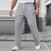 Calça Casual Masculina de Verão com Textura Waffle, Cor Sólida Versátil para Uso Diário e Trabalho, em Estoque