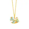 Collar Mecedora de Carrusel de Plata de Ley S925 Esmaltado Color Macarrón para Mujer Regalo Zodiacal del Año del Caballo 2026