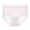 Roupa íntima feminina sem costura de seda gelada, fundo de seda de amoreira 10A antibacteriano, confortável e leve, calcinha esportiva respirável para meninas jovens