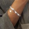 Pulsera Trenzada Ancha de Encaje en Capas Estilo Europeo y Americano Temu Transfronteriza para Mujer, Cadena de Accesorio de Joyería Versátil Único y de Moda