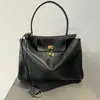 [Bienes de Alta Calidad Super A] Bolso de Mano Rodeo de Piel de Vaca Suave Gran Capacidad con Cierre para Hombro Cruzado Bolso Casual de Viaje