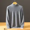 Bai Cai Rong Nueva Colección Otoño/Invierno 2026: Suéter de Cachemira para Hombre, Cuello Redondo, Casual de Negocios, Color Sólido, Top de Manga Larga