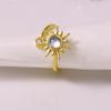 Anillo giratorio de girasol transfronterizo ajustable con apertura de circonita y piedra lunar para descompresión, anillo de cobre de girasol giratorio para mujer
