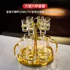 Novo conjunto dispensador de copos de licor de vidro de luxo de alta qualidade para uso doméstico, copo de bala criativo com folha de ouro, utensílios de vinho de dose única