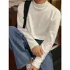 Camiseta Básica Suelta de Color Sólido Estilo Coreano de Cuello Medio Alto Ropa Interior de Otoño e Invierno Ropa Exterior Camiseta