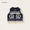Chaleco Jacquard Vintage Fair Isle para Niños Bangxuan Suéter con Solapa y Cremallera para Bebé Chaleco de Punto para Niñas