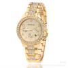 Reloj de Cuarzo Geneva Tres Agujas con Incrustaciones de Diamantes y Calendario Sencillo, Correa de Acero, Reloj Unisex de Acero Inoxidable en Stock para Comercio Exterior