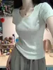 Nueva camiseta de manga corta para mujer, estilo coreano de verano, moderna, sencilla, de media manga, estilo Hong Kong, holgada, informal, de marca.