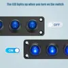 Cargador de Coche Accesorios de Modificación de Coche Botón de Interruptor Ojo de Gato de 4 Posiciones con Botón de Luz Cargador de Coche