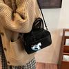 Bolsa Carteiro Estilo Coreano Ins Moda Quadrada Pequena para Mulheres Novo Estilo Verão 2025 Simples Versátil Bolsa de Ombro Casual Bolsa Transversal