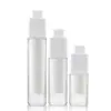 Botella Cuadrada Giratoria de Presión de 15 ml Botella de Vacío Botella de Base Líquida de 30 ml Botella de Esencia Doble Capa de 50 ml Botella de Loción