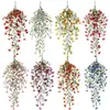 Flores Artificiales de Vid Violeta de Eucalipto Transfronterizas para Sala de Estar Interior Boda Decoración Colgante de Pared Exteriores Flores Falsas