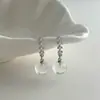 Pendientes de Tachuela Redondos de Zirconia Hielo Translúcido Lujo Ligero Moda Personalidad Sensación de Alta Gama Pendientes Diseño de Nicho Joyería de Oreja Simple Exquisita
