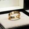 Anillo Clásico de Amor Chapado en Oro V de Alta Gama 18K, Versión Estrecha de Lujo Ligero, Versión Ancha, Diamante Único, Tres Diamantes, Anillo Cielo Estrellado, Venta al por Mayor
