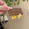 Pendientes de Perlas de Osmanthus Super Hada Pendientes de Diseño Nicho Dulces y Delicados para Mujer Pendientes Delicados Retro Versátiles para Afinar el Rostro