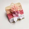 Faixa de Cabelo Nova Infantil Europeia e Americana Conjunto de Três Peças Flor Donut Laço Faixa de Cabelo de Nylon Conjunto de Três Peças