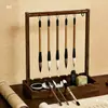 Suporte de Pincel de Caligrafia em Madeira Maciça Cabide de Pincéis Suporte Estilo Chinês Pendurado Retro Descanso para Pincel de Caligrafia Cabide Quatro Tesouros do Estudo Feltro