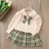 Conjunto de 2 piezas de suéter JK para 5 niños, nuevo estilo Otoño 2023, vestido de princesa para niña, conjunto de dos piezas de moda para niñas, Colección de Otoño