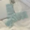 Nuevo Tanga de Encaje y Malla con Doble V en la Cintura Estilo Europeo y Americano de Alta Gama Forma de T Sexy de Cintura Baja Pantalones Cortos para Mujer