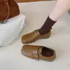 Hebilla 2026 Otoño Nuevos Mocasines Mujer Suela Suave No Cansan Zapatos de Cuero Estilo Británico Pies Pequeños Slip-on Piel Sintética