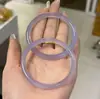 Popular Pulseira de Calcedônia Violeta Tipo Gelo para Mulheres, Pulseira de Ágata Cor Violeta Lilás Lavanda Clara