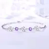Pulsera de Plata S925 de Trébol de Cuatro Hojas de la Suerte para Mujer, Dulce y Sencilla, Estilo Japonés y Coreano, Pulsera de Trébol de la Suerte para Regalo de Cumpleaños de Mujer