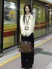 Suéter de Punto a Cuadros con Empalme de Dos Piezas Falsas Estilo Preppy para Mujer en Otoño e Invierno Nuevo Suelto de Punto de Alta Gama
