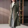 Cortavientos de longitud media para mujer 2026 Diseño Nuevo Primavera/Otoño Abrigo con Cintura Ceñida Ropa Exterior
