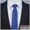 Corbata con cremallera para hombre Vestir Negocios Nudo sin nudos Azul Rayas Fácil de tirar Trabajo Ropa de trabajo Ancho