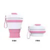 Taza de agua plegable de silicona deportiva para exteriores, camping, taza portátil, taza de café grande, taza de viaje universal, venta al por mayor con tapa
