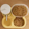 Conjunto Dispensador de Água e Comedouro Automático para Hamster, Tigela Gravitacional de Comida e Água para Pequenos Animais, Garrafa de Água Antivazamento, Design Estável Antiderrapante para Hamster Porquinho-da-Índia Pequenos Animais
