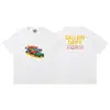 Camiseta Gallery Dept Colorida Estampa de Letras com Tinta Salpicada Lavada Vintage Tendência Manga Curta High Street Grafite